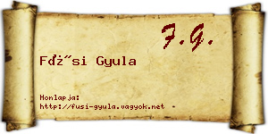 Füsi Gyula névjegykártya